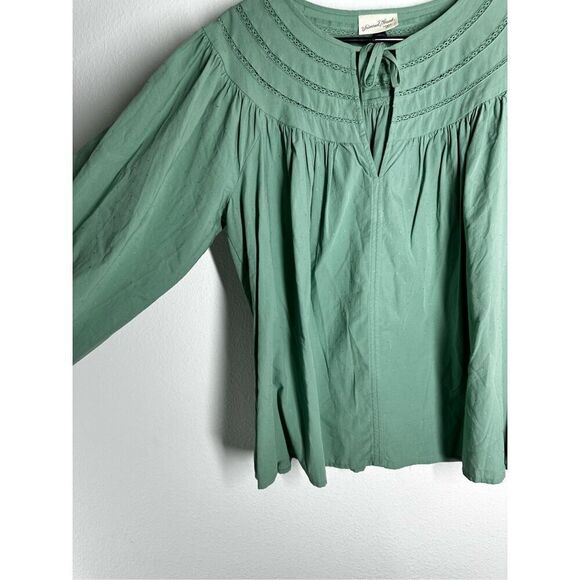 UNIVERSAL THREAD Bohemian Women’s Blouse SIZE XXL GREEN TIE Neck Prairie - Picture 2 of 14